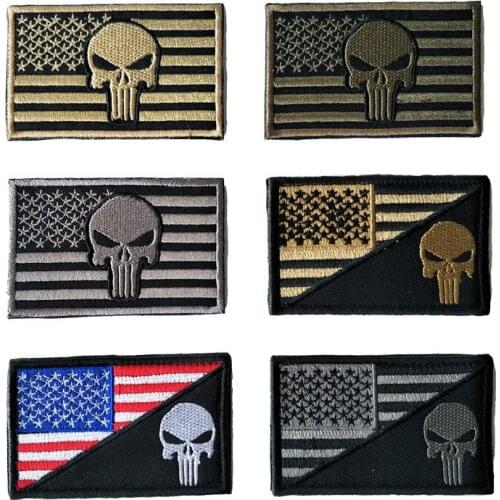 Embroidery HOOK&LOOP Old Glory patch skull flag cartoon patches for bag hat badges applique patches for clothing EQ-2430