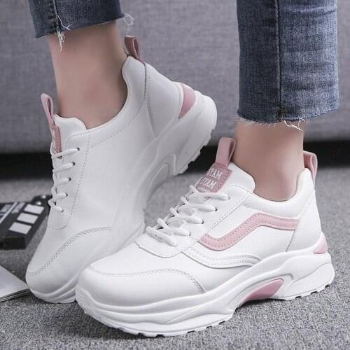 Women Sneakers 2021 Fashion Casual Shoes Woman Comfortable Breathable White Flats Female Platform Sneakers Chaussure Femme
