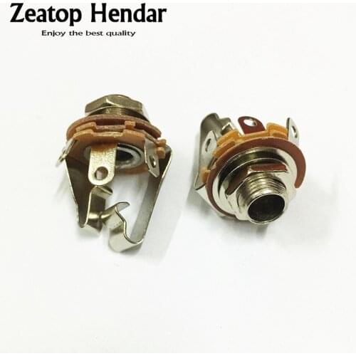 100Pcs 6.35mm 1/4" Stereo Chassis Socket Jack Female Panel Mount Connector Guitar Parts