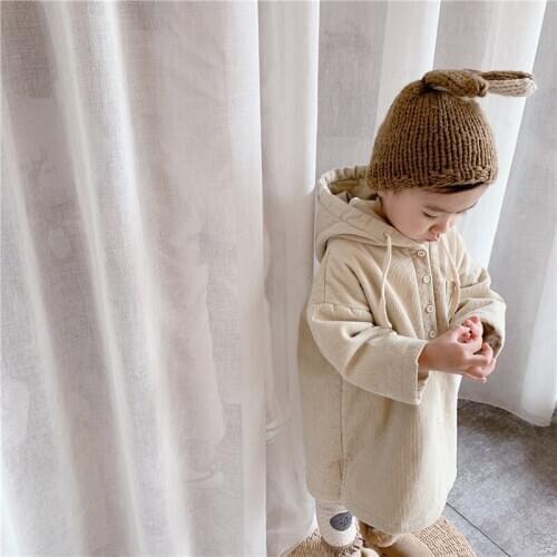 2020 Childrens Winter Clothing New Baby Boys and Girls Corduroy Jacket Kids Velvet Hooded Jacket Cotton Cloak for Girls 2-7Y