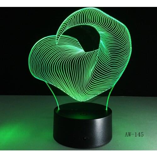 3D Abstract LED 7 Color Change Flash Light Table Bedside Baby Sleep Night Lamp Novelty Child Kid Holiday Gift Classroo AW-145