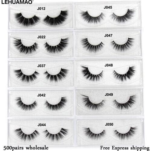 500Pairs LEHUAMAO Mink Eyelashes False Eyelashes Wholesale 86Styles Full stripe Mink Lashes Natural long Free Express shiping