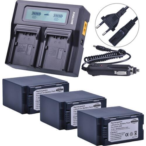 3PC CGR-D54 CGR D54 D54S Rechargeable Battery + LCD Rapid Dual Charger for Panasonic CGA-D54S Battery CGA-D220, CGA-D320 CGA-D54