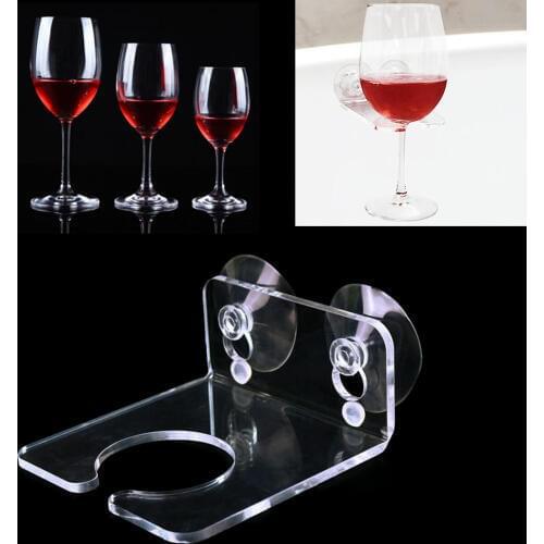 Acrylic Glass Wall Mount Kitchen Wine Rack Glasses Holder Hanging Bar Hanger Shelf Holds Wine Glasses Storage