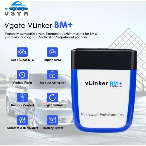 Vgate vLinker BM+ ELM327 V2.2 For BMW Scanner Bluetooth 4.0 wifi OBD 2 OBD2 Car Diagnostic ELM 327 Auto Tool For BMW Bimmercode