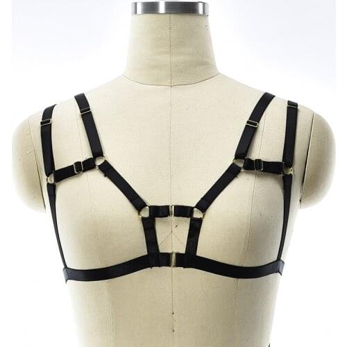 Black Harness Women Harness Cage Top With Garter Belts Body Harness Bondage belts Leg Harness Goth Harness Lingerie Clothing
