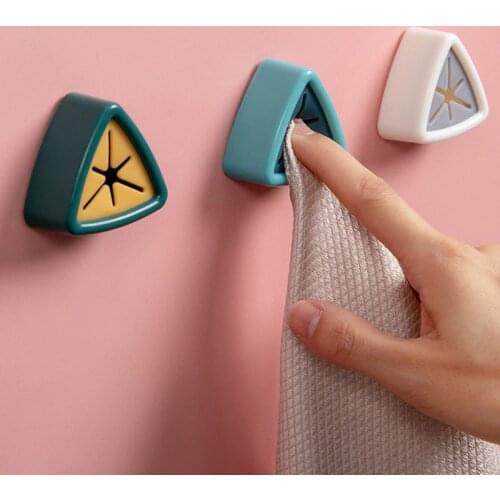 Towel Plug Holder Punch Free Bathroom Organizer Rack Towels Storage Wash Cloth Clip Kitchen Cleaning Hook Tools