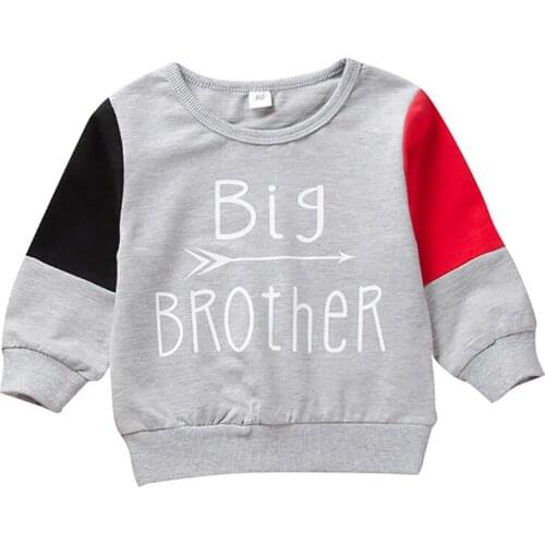 1-6 Years Baby Boys Clothes Children Autumn Letter Print Long Sleeve Sweatshirts Toddler Fall Clothes Tops Sweatshirts