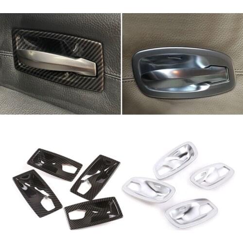 For BMW 5 Series E60 2004 2005 2006 2007 2008 2009 2010 Carbon Texture Car Interior Door Handle Bowl Frame Protective Cover