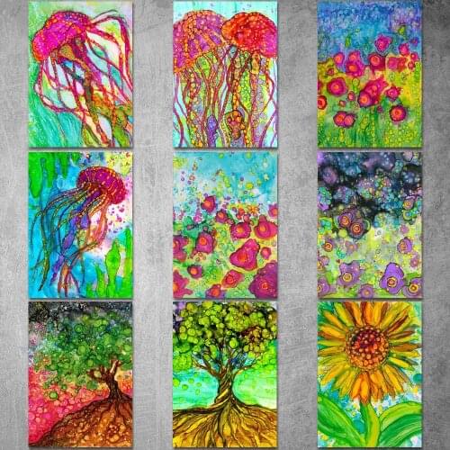 Canvas Painting Sunset Mother Earth Tree Posters and Prints Wall Art Picture for Living Room Decor No Frame