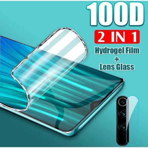Hydrogel Film for Xiaomi Redmi Note 8 7 9 Pro 8T 9A Screen Protector 2 IN 1 Camera Lens Film on Redmi Note 9s 9 8 Pro Max