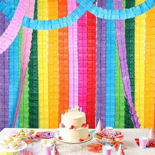 3Meters Colorful Four-Leaf Clover Paper Garland Party Streamers Tissue Hanging Garland for Party Classroom Wedding Decoration