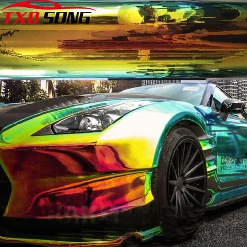 10/20/30/40/50/60CM*135CM High Glossy Holographic Rainbow Neo Chrome Car Vinyl Wrap Bubble Free Sticker Film
