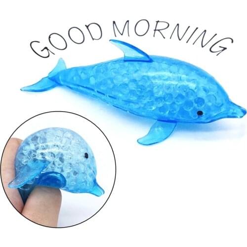 Toys For Adult Children Decompression Spongy Dolphin Shark Bead Stress Ball Toy Squeezable Stress Relief Toy