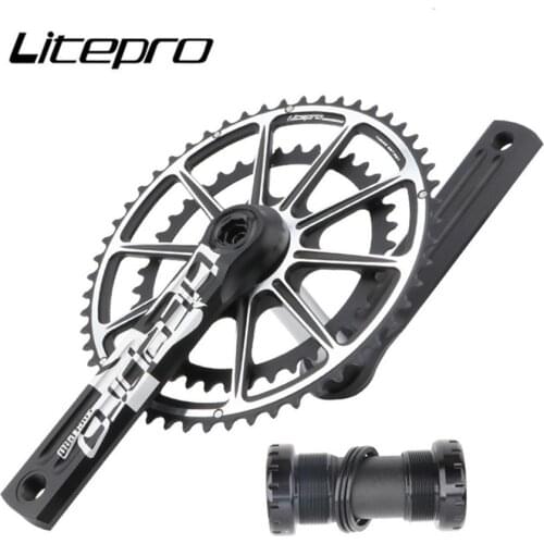 Litepro Edgepro Integrated Hollow Chainwheel Folding Bike Dual Chainring Chrysanthemum Road Bicycle Crankset Sprocket