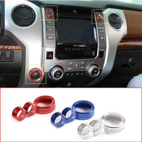 Car Four Drive Wheel Switch Button Audio Stereo Volume Control Knob Ring Cover For Toyota Tundra 2014-2021 Auto Accessories