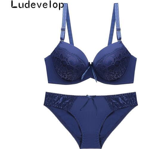 Push Up Bra Set Women Health Big Size Lace Underwire Bra & Brief Sets Sexy Lingerie Panty Female Underwear C D Cup