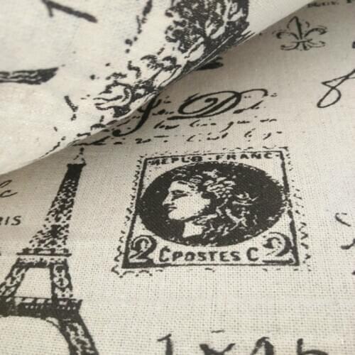 Retro Linen Fabric Printed Cotton Cloth For DIY Sewing Patchwork Quilting And Home Decoration Cloth