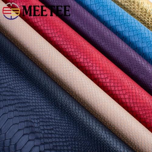 Meetee 95*138cm 0.85mm Thick PVC Synthetic Leather Fabric Imitation Snake Retro Leathercrafts DIY Clothes Bags Sofa Accessories