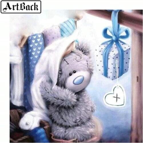 Cartoon 5D Diamond Painting Bear Doll Icon Full Square Drill 3D Diamond Embroidery Rhinestone Mosaic Home Decor Art Gift