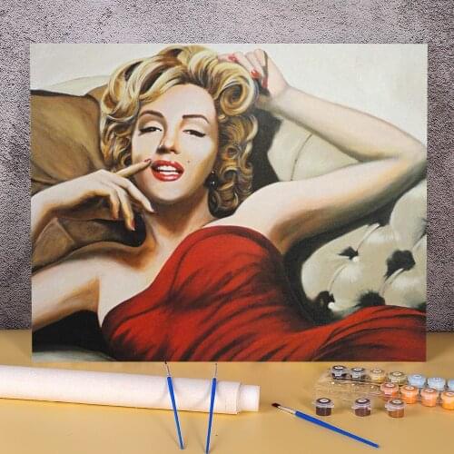 Marilyn Monroe DIY Paint By Numbers Kit Acrylic Paints 50*70 Picture By Numbers Photo New Design For Children Handicraft Art