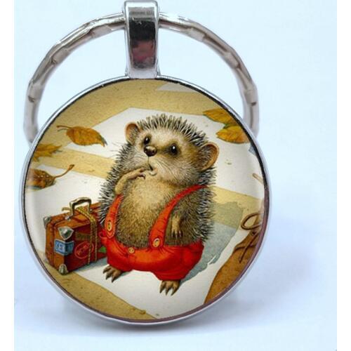 2019 NEW Hedgehog keychain men women pendant for key Handmade Fashion key chain metal jewelry key holder
