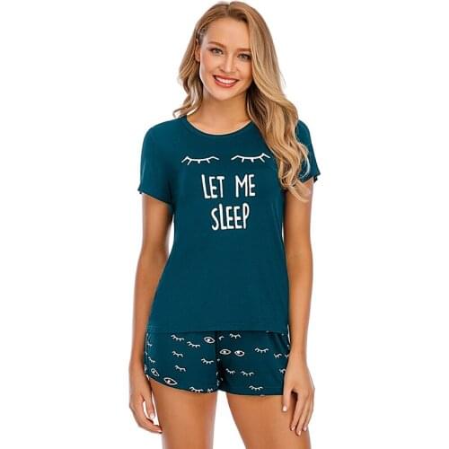 Summer 2021 new ladies casual pajamas suit modal short sleeve shorts womens pajamas thin section loose large size home servic