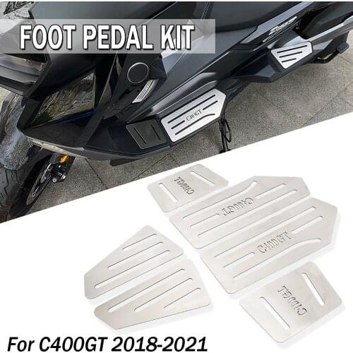 NEW Stainless Steel Foot Pegs Pedal Kits Footrest Footboard Step Motorcycle FOR BMW C400GT C 400 GT c400gt 2018 2019 2020 2021