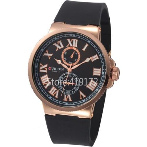 New Arrival relogio masculino Curren Luxury Brand Silicone Strap Analog Mens Quartz Watch Casual Watch Mens Watches Top Brand