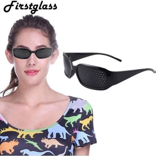 Exercise Eyesight Pin hole Glasses Anti-Fatigue Corrective Myopia Astigmatism Reading Watching TV Black Frame Protector Cheap