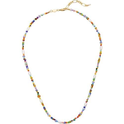 Handmade Colorful Beads Necklace Freshwater Pearls Embellishment For Women Rainbow Choker 2020 New Trendy Accessories wholesale