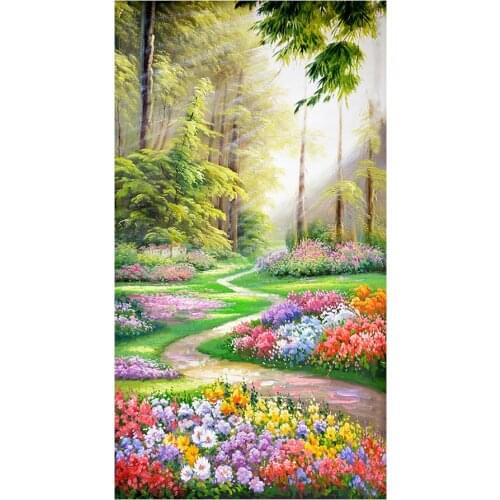 Pastoral Scenic Diamond Painting Hallway Field Road Round Full Drill Nouveaute DIY Mosaic Embroidery 5D Cross Stitch Floral Gift