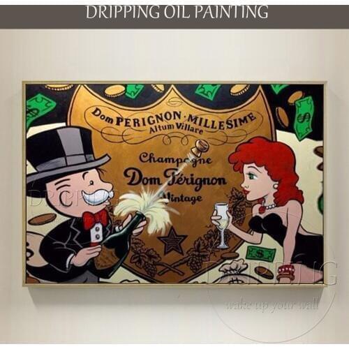 Pop Wall Art Hand-painted High Quality Rich Man Portraits Oil Painting Handmade Pop Art Portraits Oil Painting for Living Room