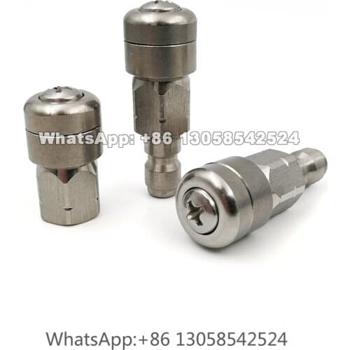 SS304 Rotary Sewer Jet Cleaning Nozzle, High Pressure Pipe Cleaning Nozzle, Drain Cleaning Rotary Nozzle, Washer Cleaning Nozzle