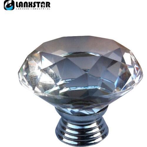 Hair Crystal Furniture Knobs K9 Crystal Handle 40mm Drawer Handle-knob