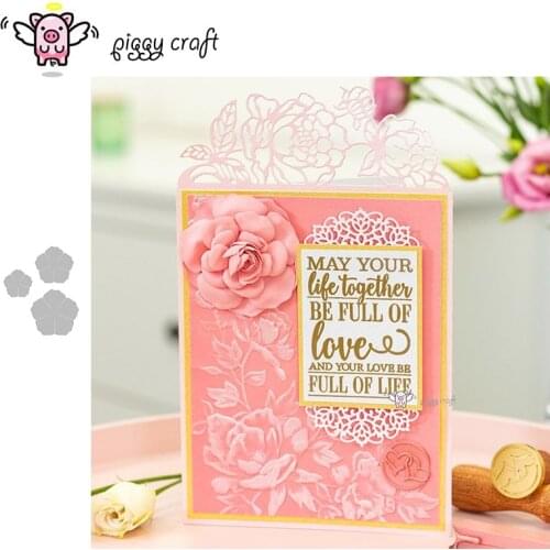 Piggy Craft metal cutting dies cut die mold 3Pcs Folding flower Scrapbook paper craft knife mould blade punch stencils dies