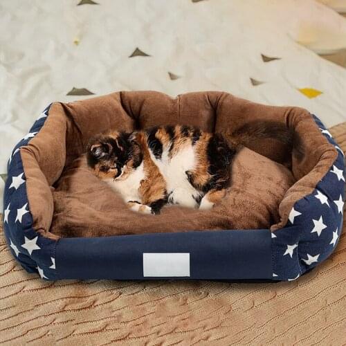 Warm Dog Cat Bed Washable Pet House Puppy Cat Puppy Soft Lounger Anti-Slip Bottom Keep Warm Autumn Winter Plush Kennel