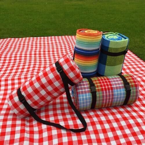 Outdoor Camping Mat Classic Lattice Thicken Beach Sleeping Pad Mat Folding Soft Blanket Waterproof Mattress Plaid Picnic Mat