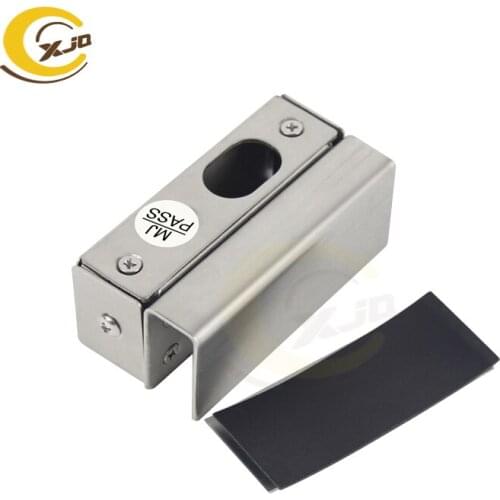 XJQ Stainless Steel Bracket for Frameless Glass Door Access control system bolt lock bracket electric drop lock bracket