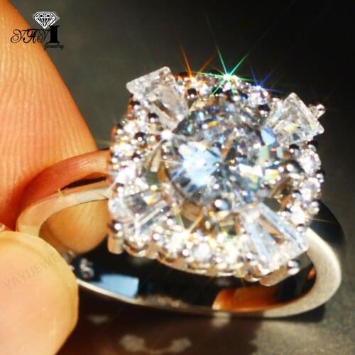 YaYI Jewelry Fashion Princess Cut Prong Setting White AAA Cubic Zirconia Silver Color Engagement Wedding Party Leaves Gift Rings