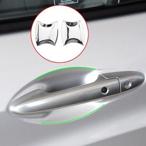 2PCS/SET GLOSSY CHROME Car Front Door Bowl Protection Cover Trim Sticker for Honda Vezel HRV HR-V 2014 2015 2016 2017 Acc