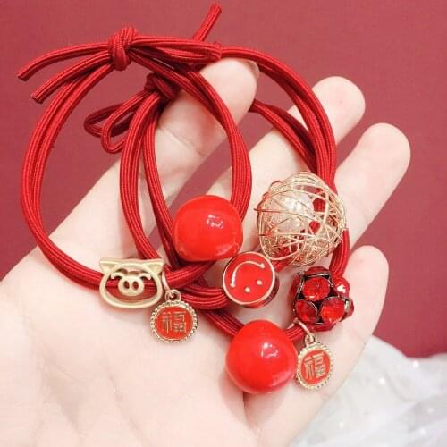 Fashion quality little pig Pearls Elastic Hair Accessories Women Hand Band Girls Hair Jewelry Hair Ponytail Rope Hairband