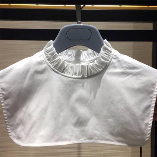 2019 Women False Collar Fake Half Shirt Blouse Vintage Lapel Half Shirt Style Blouse Womens Accessories Neck Decor Cotton Black