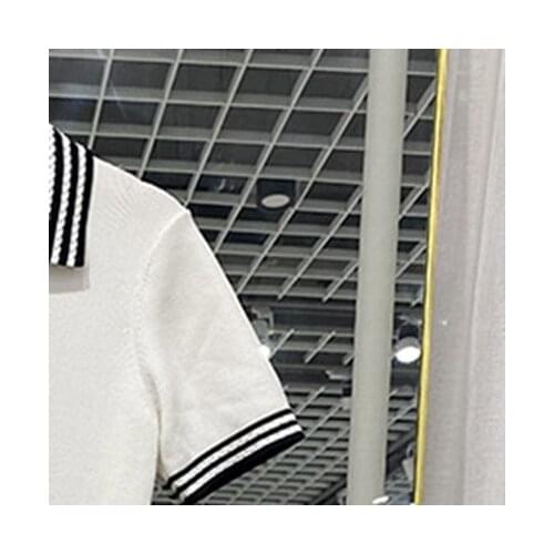 2020 Spring and Summer Color Matching Lapel Zipper Slim Knitted Dress for Women