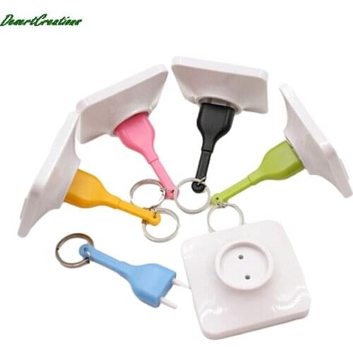 1 Pcs Cute Home Wall Decroation Design Unplug Keyring EU Plug Socket Keychain Key Ring Holder Random Color