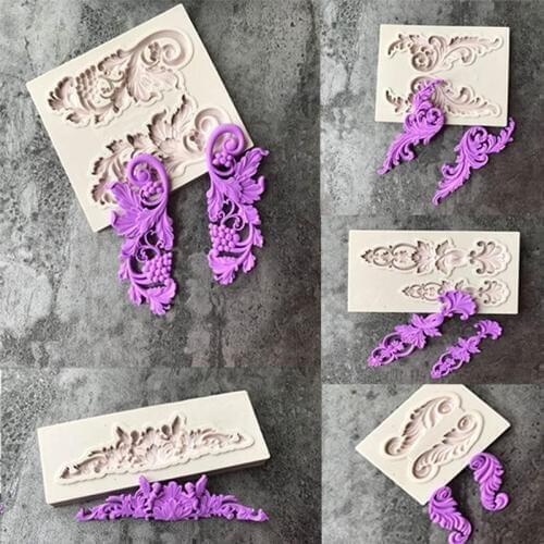 1pc Silicone Mold DIY Sugar Craft Cake Vintage Relief Flower Fondant Mold Cake Decorating Tools Gum Confectionery Pastry Moulds