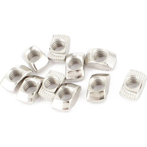10pcs 20 Series Compatible Drop In Type M5 T Slot Nuts 10mm x 6mm x 4.5mm