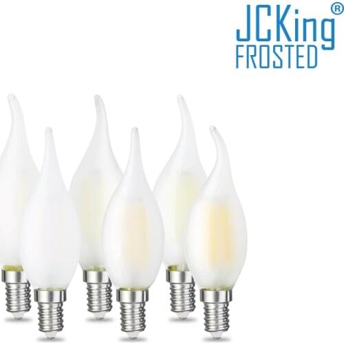 JCKing Dimmable 2W 4W 6W Led Candle E12 E14 110V 220V Vintage Retro Dimming Frosted Filament Bulbs Lamp For Chandelier Lighting