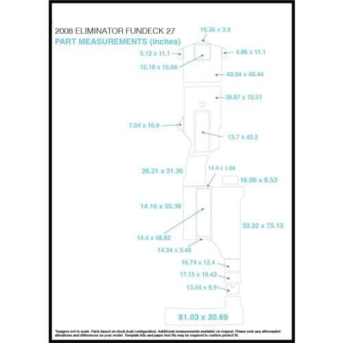 2008 Eliminator Fundeck 27 Swim Step & Cockpit Pad Boat EVA Teak Decking 1/4" 6mm
