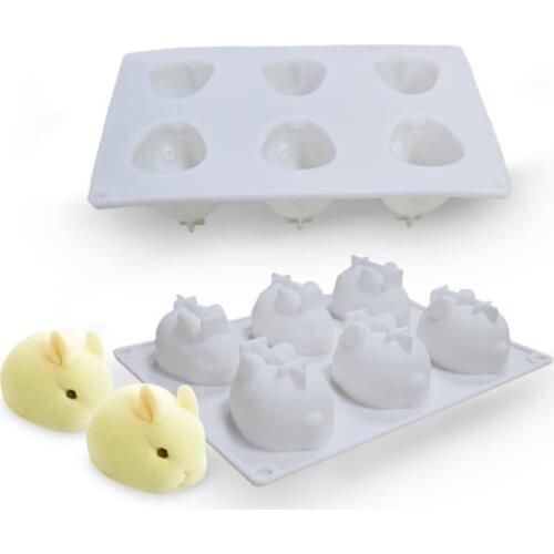 3D Rabbit Silicone Mold Mousse Dessert Mold Cake Decorating Tools Jelly Baking Candy Chocolate Ice Cream Mould SN3777